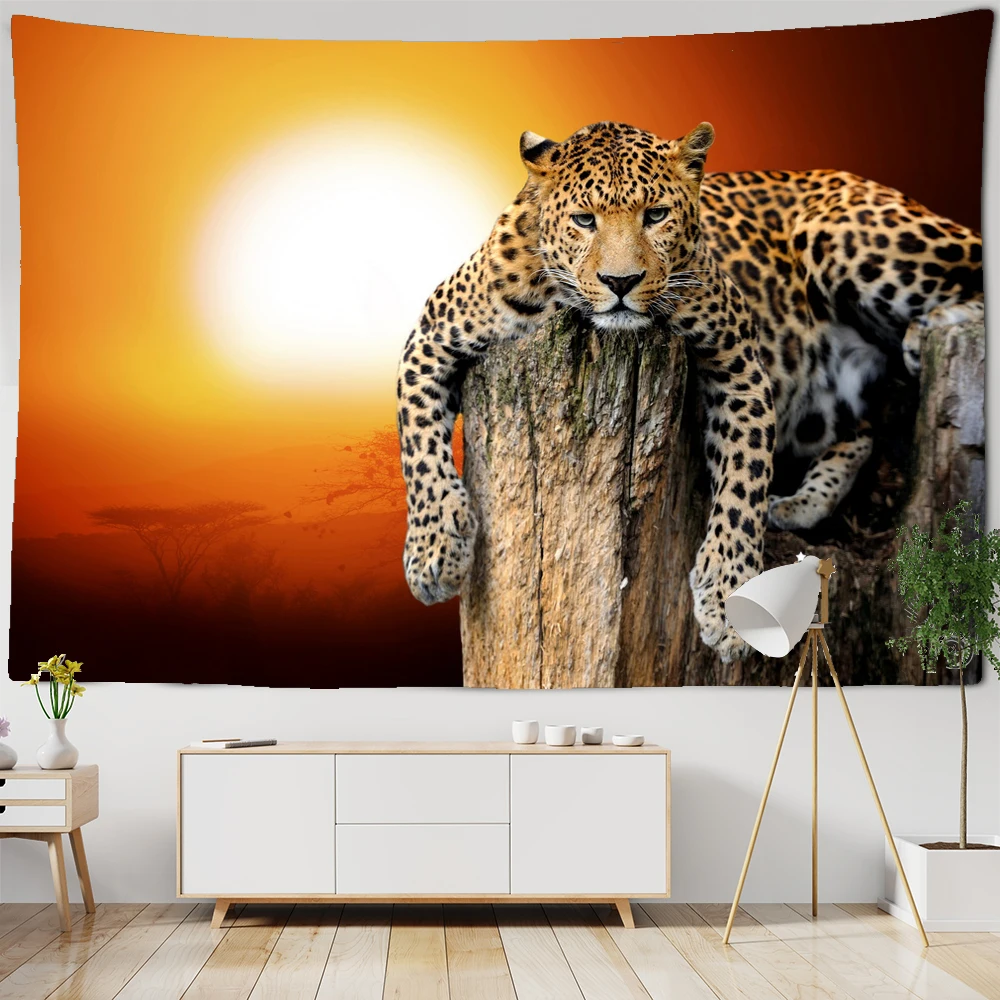 

Animal leopard 3d printing tapestry wall hanging large tapestry Polyester Fabric Home Decorate Art Room Wall Cloth Beach Throw