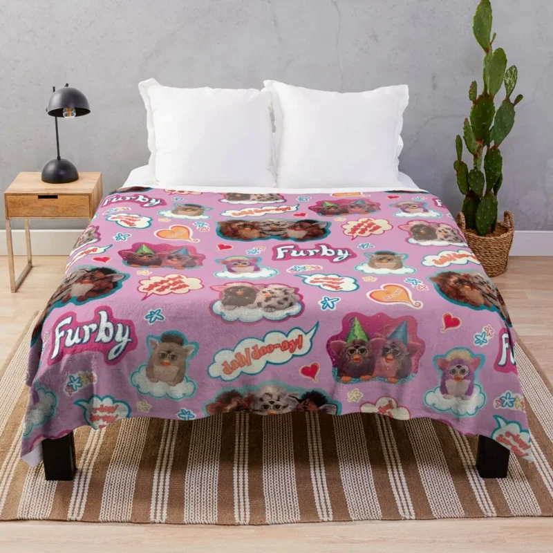 

Au-thentic Vintage Fu-rby pattern Throw Blanket Thermal Blankets