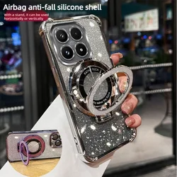 Luxury Plating Glitter Stand Case Cover - MOTO Edge60 Fusion (Silver)