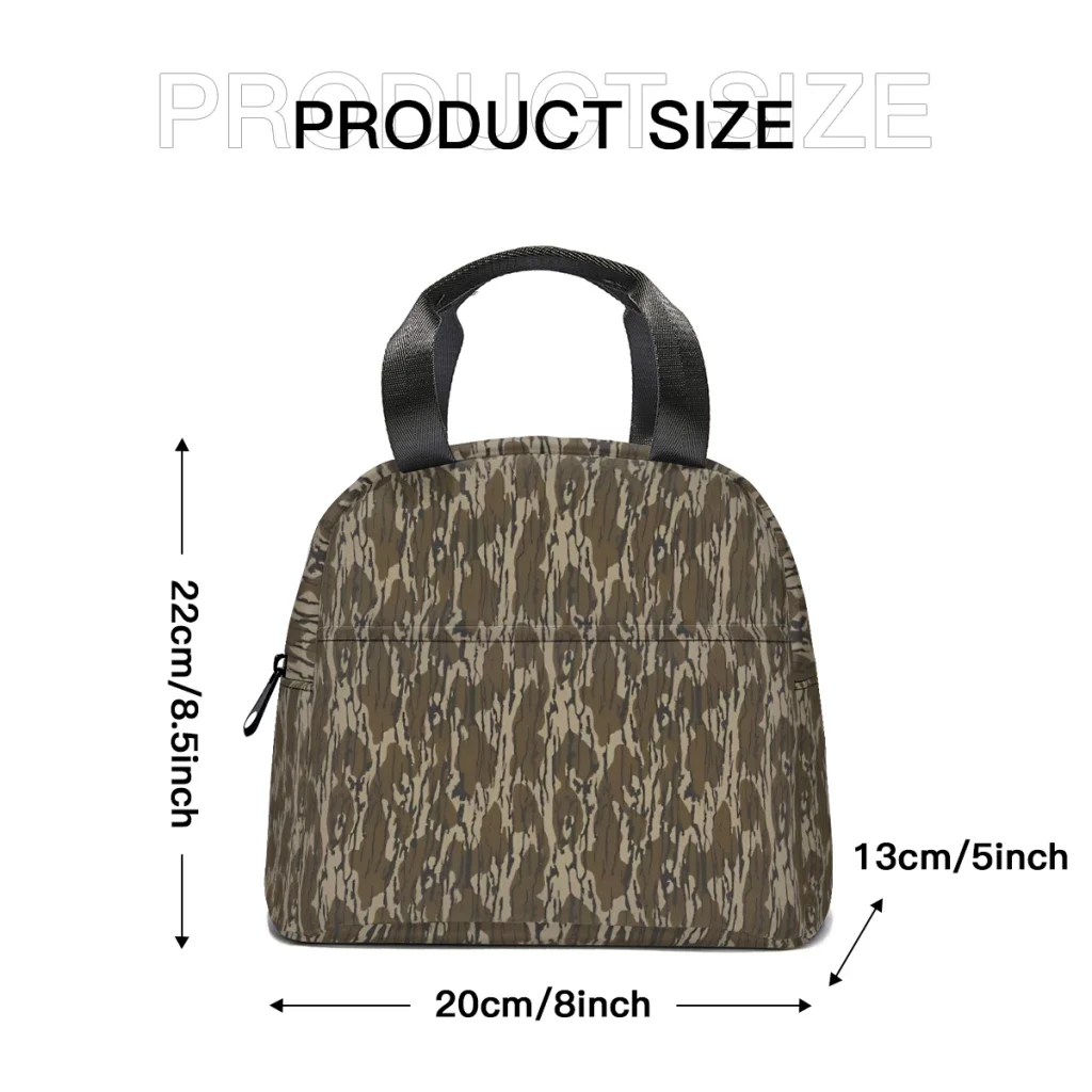 Everything Bottom Lands Camo Lunch Bag for School Waterproof Picnic Thermal Cooler Insulated Lunch Box Women Kids Tote Bags