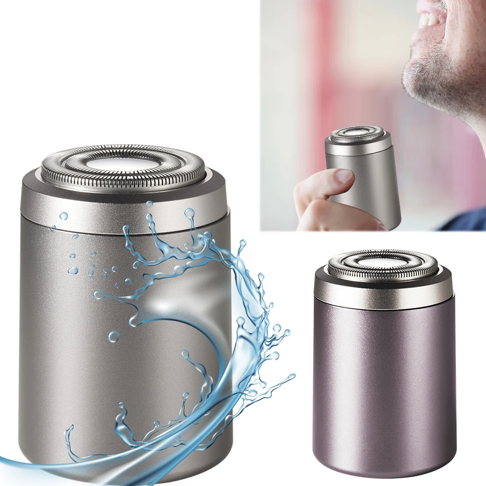 Compact Waterproof Rechargeable Electric Shaver for Men