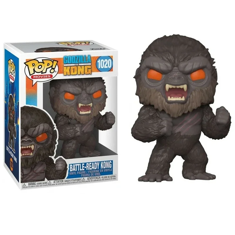 thumbnail image 5 of 2024 Nuevo FUNKO POP Godzilla Vs Kong 1017 Godzilla Heat Ray 1018 Kong 1020 Battle Ready Kong con hacha 1021 1022 Figura de acción de juguete, 5 of 5