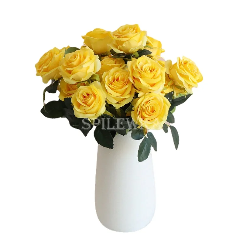 

1 Bouquet 10 Head Silk Artificial Rose Flowers Wedding Home Table Decor Long Bouquet Arrange Fake Plant Valentine's Day Presents