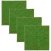 4Pcs Artificial Grass 15x15cm PVC Green Lifelike Moss for Mini HouseDecoration Easy Maintain Gardening Carpet 1