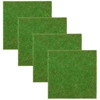 4Pcs Artificial Grass 15x15cm PVC Green Lifelike Moss for Mini HouseDecoration Easy Maintain Gardening Carpet 1