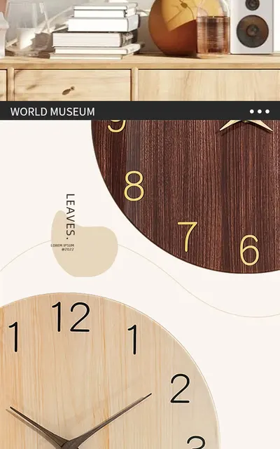 Nuovo orologio da parete Vintage con venature del legno quadrante