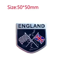 Aluminium United Kingdom Flag Map Car Emblem Badge Sticker (C)