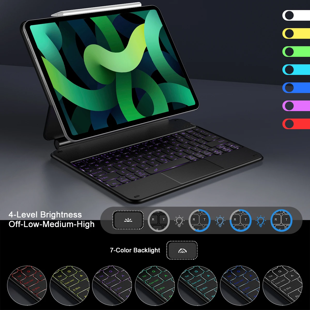 Magic Keyboard Mouse Per La Versione Uk Ipad Air 4 10.9 "2020 Custodia Per Ipad Pro 11" 2021 Custodia Tastiera Retroilluminata Bluetooth Wireless