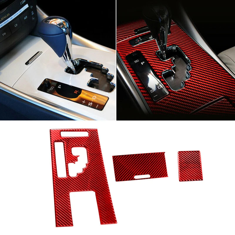

3 шт./компл. интерьерная фотоотделка подходит для Lexus IS250 IS350 2006-2010 2011 2012 с левым рулем из красного углеродного волокна