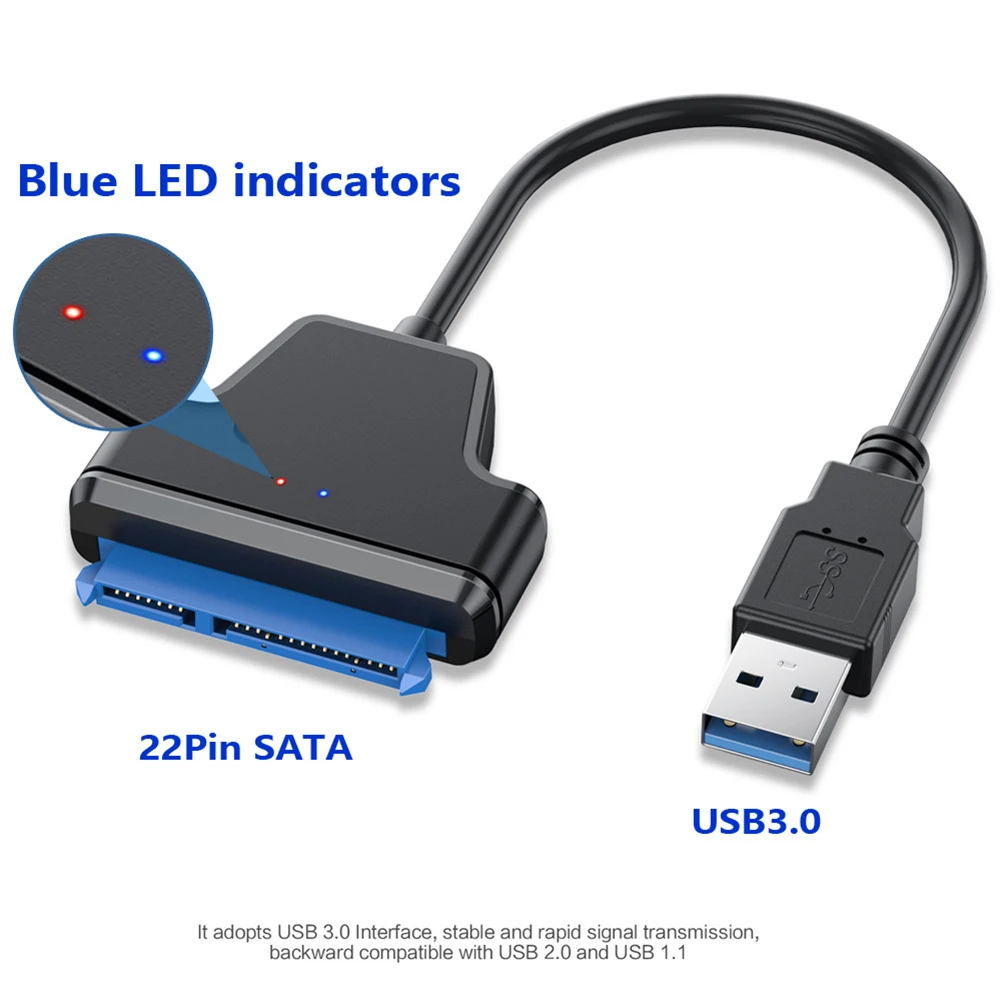 USB to SATA USB 3.0 케이블, USB 3.0 C 타입 외장 하드 드라이브, 직렬 20 cm, 50cm SATA 변환기, 2.5 인치 태블릿 SSD용
