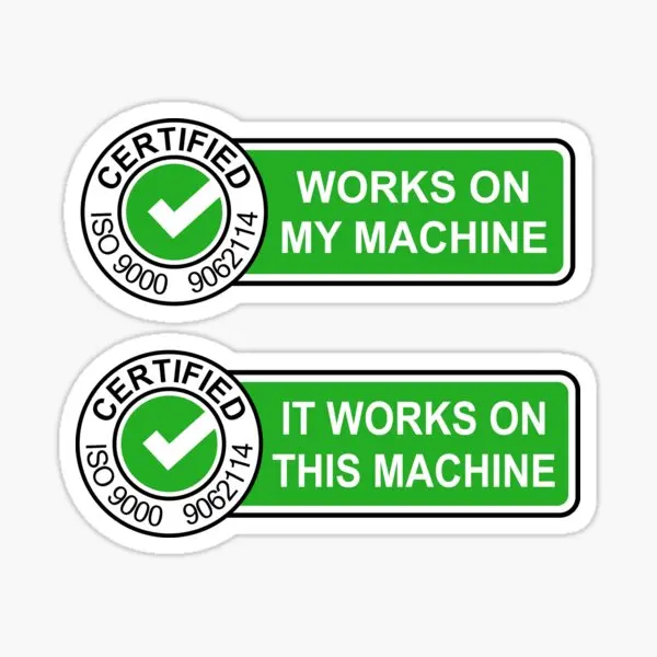 

Certified It Works On My Machine 5PCS Stickers for Decor Funny Art Luggage Background Cute Kid Room Decorations Window Bumper