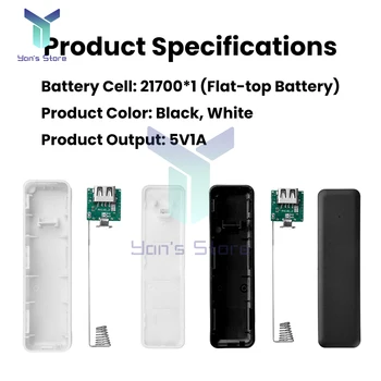 Kit Fai-da-Te per Power Bank Portatile, Scatola Portabatterie 1*21700, Contenitore per Batteria Tipo C Senza Batteria Inclusa