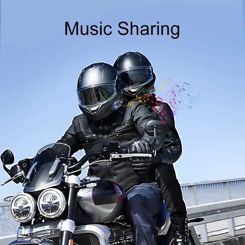 Bluetooth 5.3 Motorcycle Helmet Headset Intercom LCD Display 500M Interphone IP65 Waterproof Intercom Multi-Scene Music Sharing motorcycle helmet headset