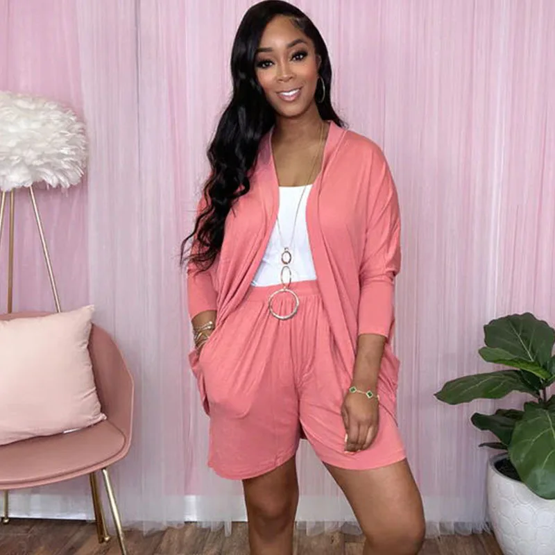 

Женский Повседневный комплект из 2 предметов, блузка с длинным рукавом и шорты в Корейском стиле