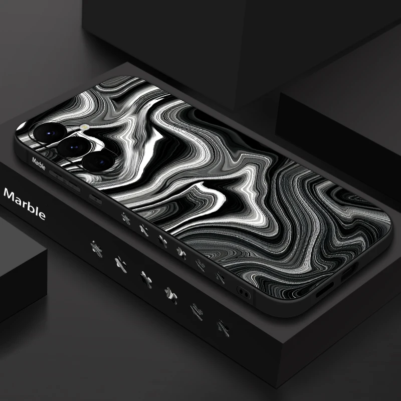 Elegant Marble Watercolor Silicone Shockproof Phone Case
