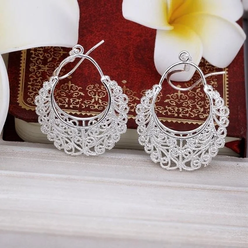 Fine charm 925 sterling Silver vintage earrings for women luxury designer Jewelry wedding birthday present Christmas Gifts - 3