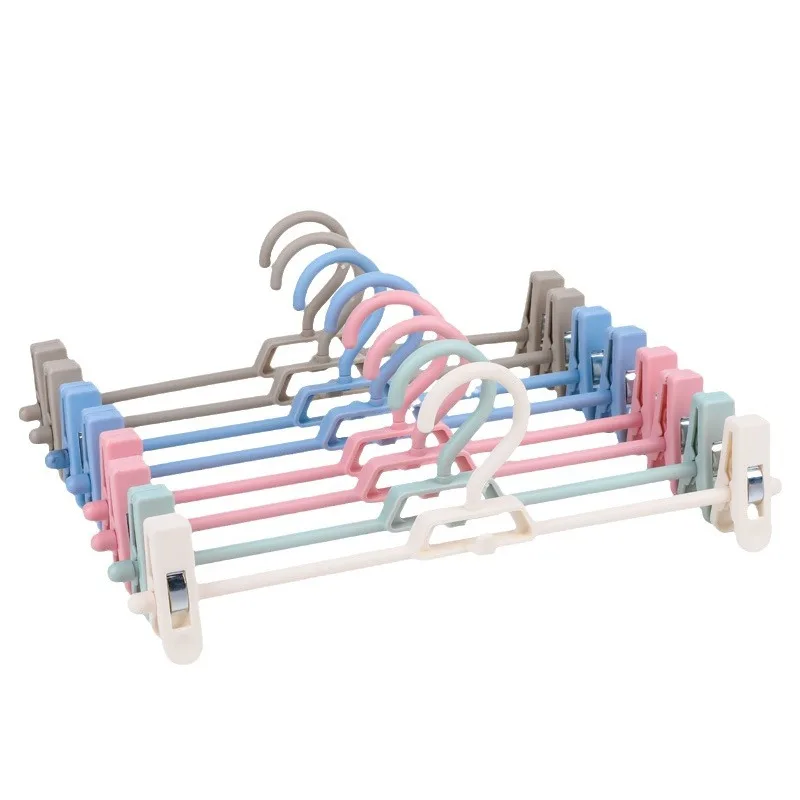 Skirt Peg Hanger with Adjustment Plastic Grip Pant Rack Space Saving Attachable Underwear Drying Rack Wardrobe Storage Organizer