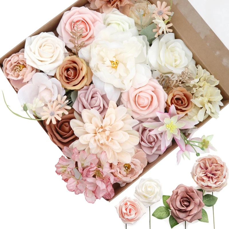 

Multi-use Artificial Flowers Combo Box for Wedding Bridal Bouquets Table Centerpieces Arrangement Baby Shower Cake Decor