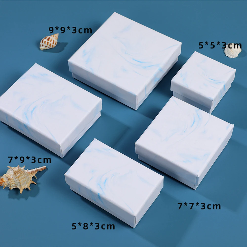 24pcs Square Jewelry Gift Box for Necklace Ring Earrings Bracelet Paper Cardboard Jewelry Boxes for Packaging Storage Wholesale