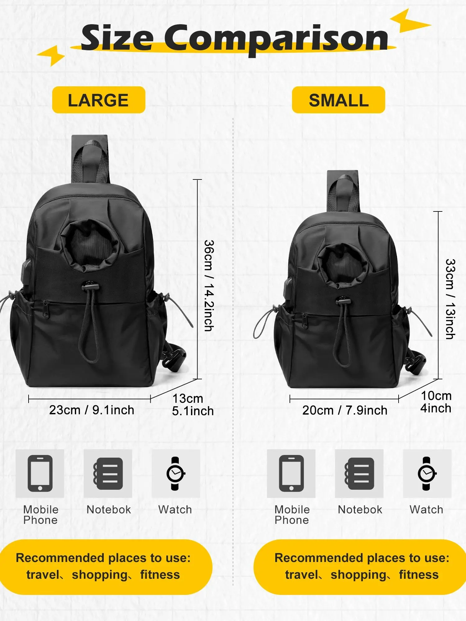 Anti-theft Men's Shoulder Bag Waterproof Chest Crossbody Bag Male Leisure Satchel Multi-Pockets Sling Bag, Can Hold a Water Cup