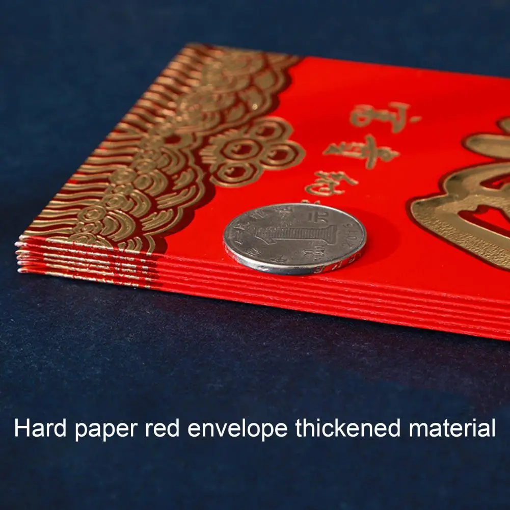 Bcloud 10Pcs Chinese Red Envelopes Embossed Pattern Hot Stamping  Traditional Chinese Lai See Cash Lucky Pockets Red Envelopes for New Yea