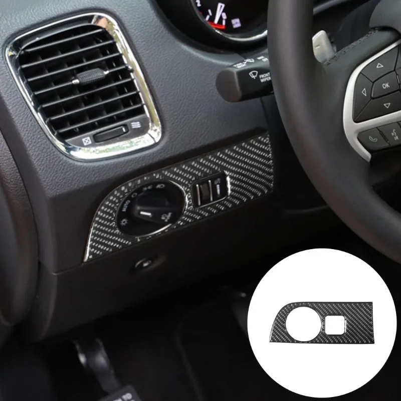 

Car Dim Light Control Panel Carbon Fiber Trim Sticker For Dodge Durango 2014-2020 Styling Accessories
