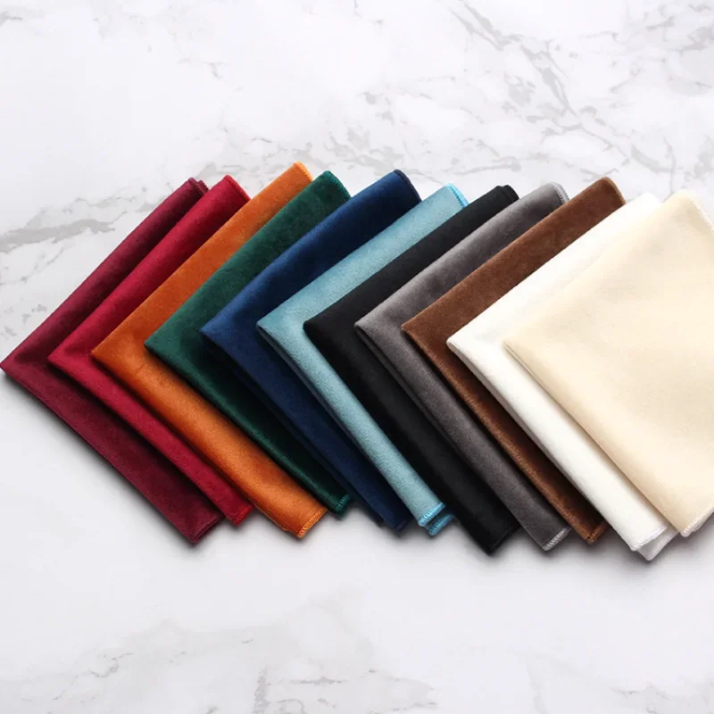 

Velvet Pocket Towel Square Scarf Handkerchief Fashion Men's Dress Accessories Wedding Party Handkerchief Banquet Everyday Use