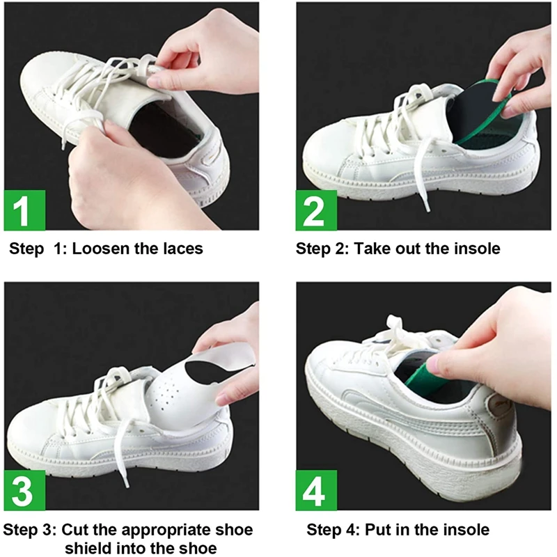 2 Pcs Crease Protector Shoe Anti Crease Bending Crack Toe Cap Support Shoe Stretcher Lightweight Keeping Shield Sneakers