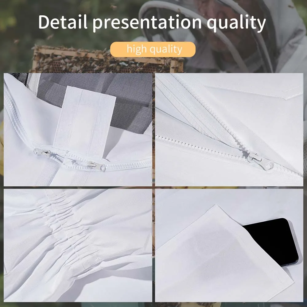 전신 양봉 의류 전문 양봉가 꿀벌 보호 세트, 안전 베일 모자 원피스, 전신 장비