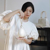 Women's Acrylic Premium Mini Egg Bag Luxury Fashion Pearl Dinner Clutch Bag Cute Phone Mouth Red Envelope for Wedding Party - Image 3