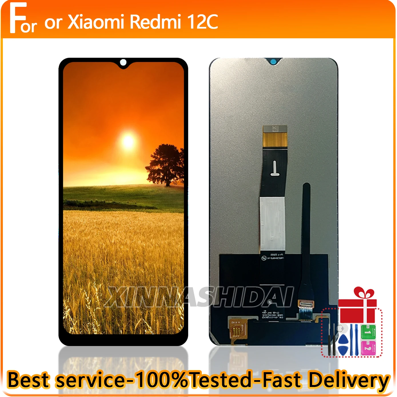 Xiaomi Redmi 12C LCD 디스플레이 터치 스크린 디지타이저 어셈블리 용 새 디스플레이 Redmi 12C 22120RN86G 교체 부품 프레임 없음