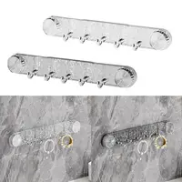 5 Hooks Rotating Suction Cup Hooks Punch-Free Strong Load-Bearing Bathroom Towel Rack Wall Mounted Corrugated Row Hook 1