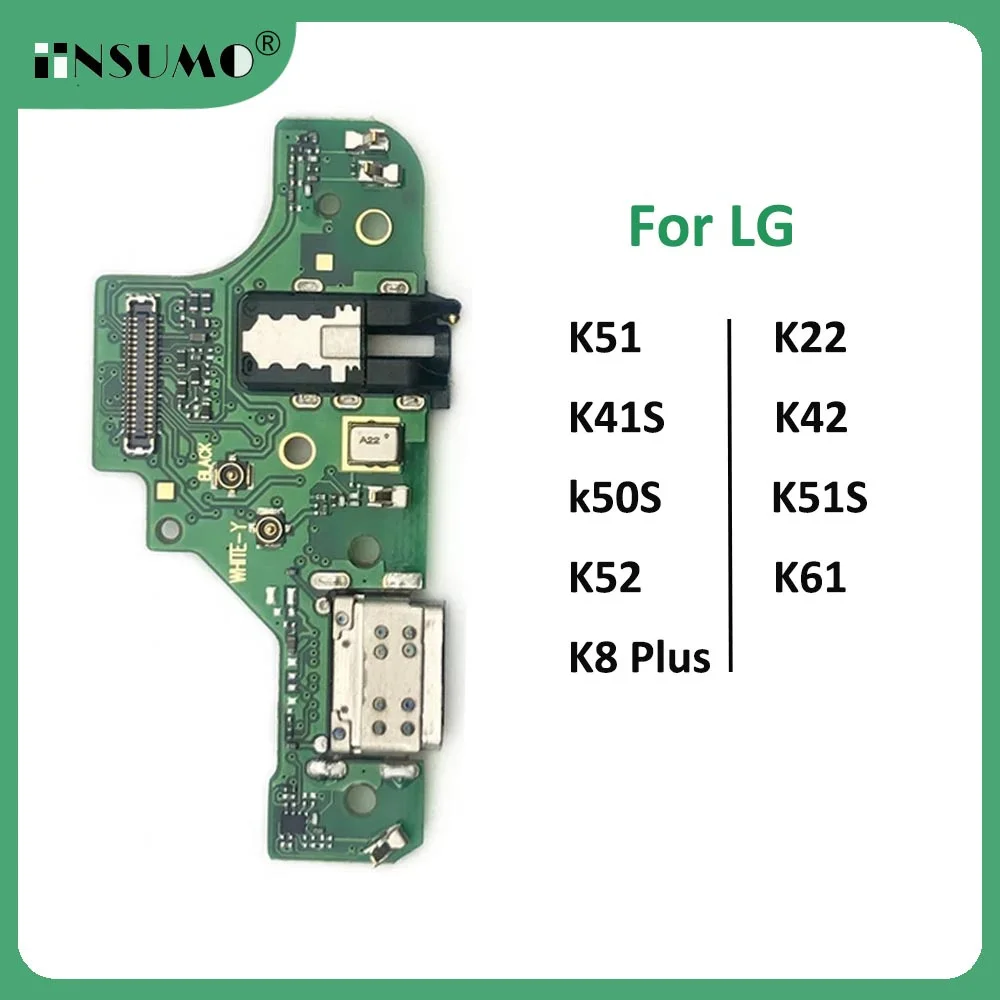 

iinsumo New USB Charging Port Board Flex Cable Connector For LG K8 Plus K22 K41S K42 K51 K50S K51S K52 K61 Microphone Module