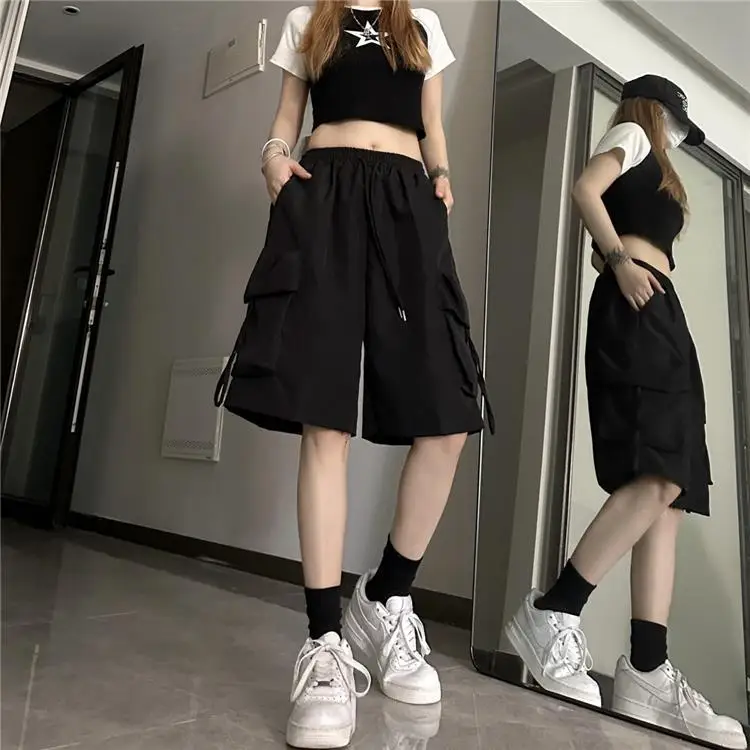 Sports shorts women's summer wide-leg casual quick-drying overalls five points