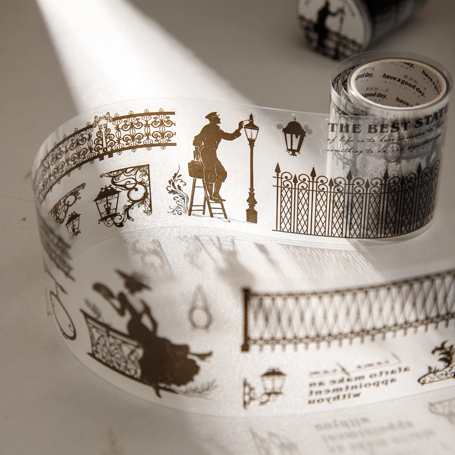 실루엣 팬텀 시리즈 빈티지 캐릭터 그림자 풍경 PET 테이프 창의적인 DIY 저널 재료 콜라주 문구류