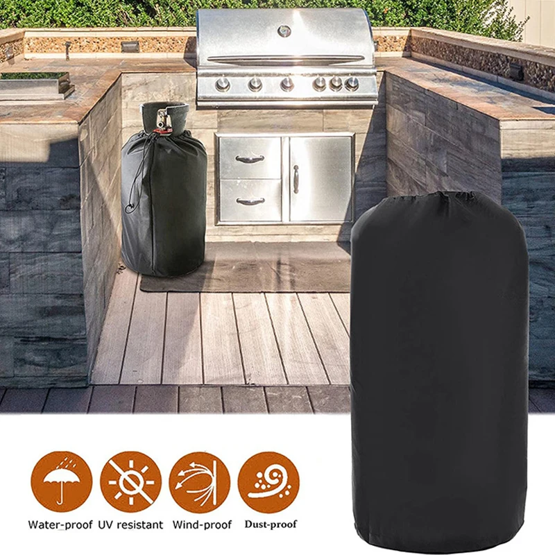210D Black Oxford Cloth Gas Tank Cover Outdoor Small Propane Tank Cover Waterproof Dustproof And UV Proof patio furniture cover water tank cover ibc tank cover tote water tank cover