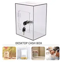 Acrylic Tip Lock Clear Window Mailbox for Fundraising Public Letter Box Letter Post Container Light Grey Travel Storage 2
