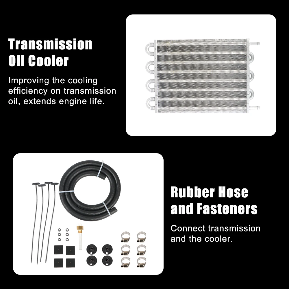 Aluminum Radiator Kit Oil Cooler Kit Auto-manual Rear-Differential Cooling System Transmission Radiator Engine Oil Cooler 4/6/8 Row Car Condenser