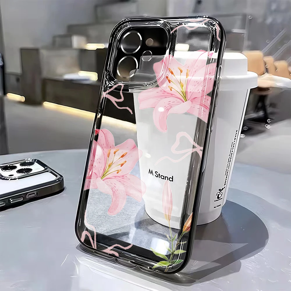 Floral Shockproof Transparent Silicone Phone Case