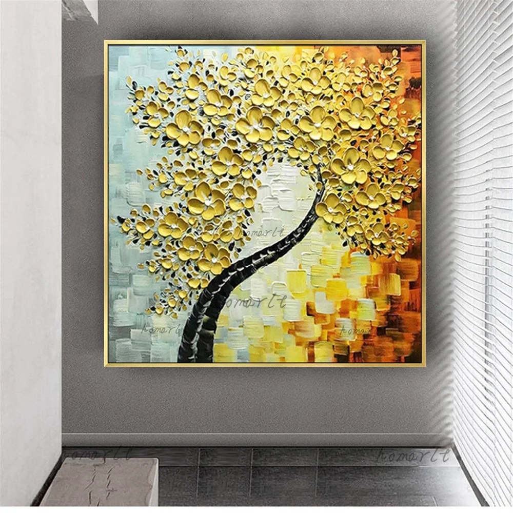 

Pop Modern Nordic Style Abstract Flowers Wall Art Drawing Handmade Oil Painting On Canvas Decor Room Bedroom Hang Picture Gift