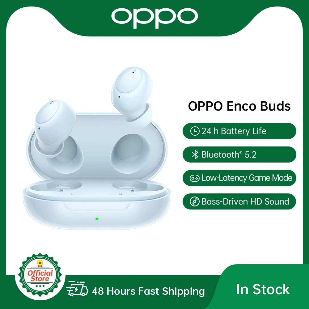  OPPO Enco Buds W12 ETI81 Low Latency Headphones TWS 5.2 IP54 Waterproof Noise Reduction Headset For Android IOS Cell Phone 