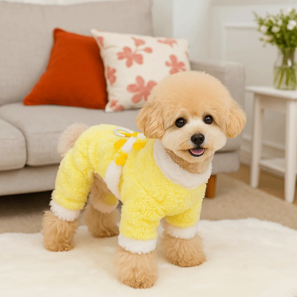 Blessing Warm Dog New Year Costumes Soft Velvet Winter Dogs Jumpsuit Festive Comfortable Puppy Coat Pet Party