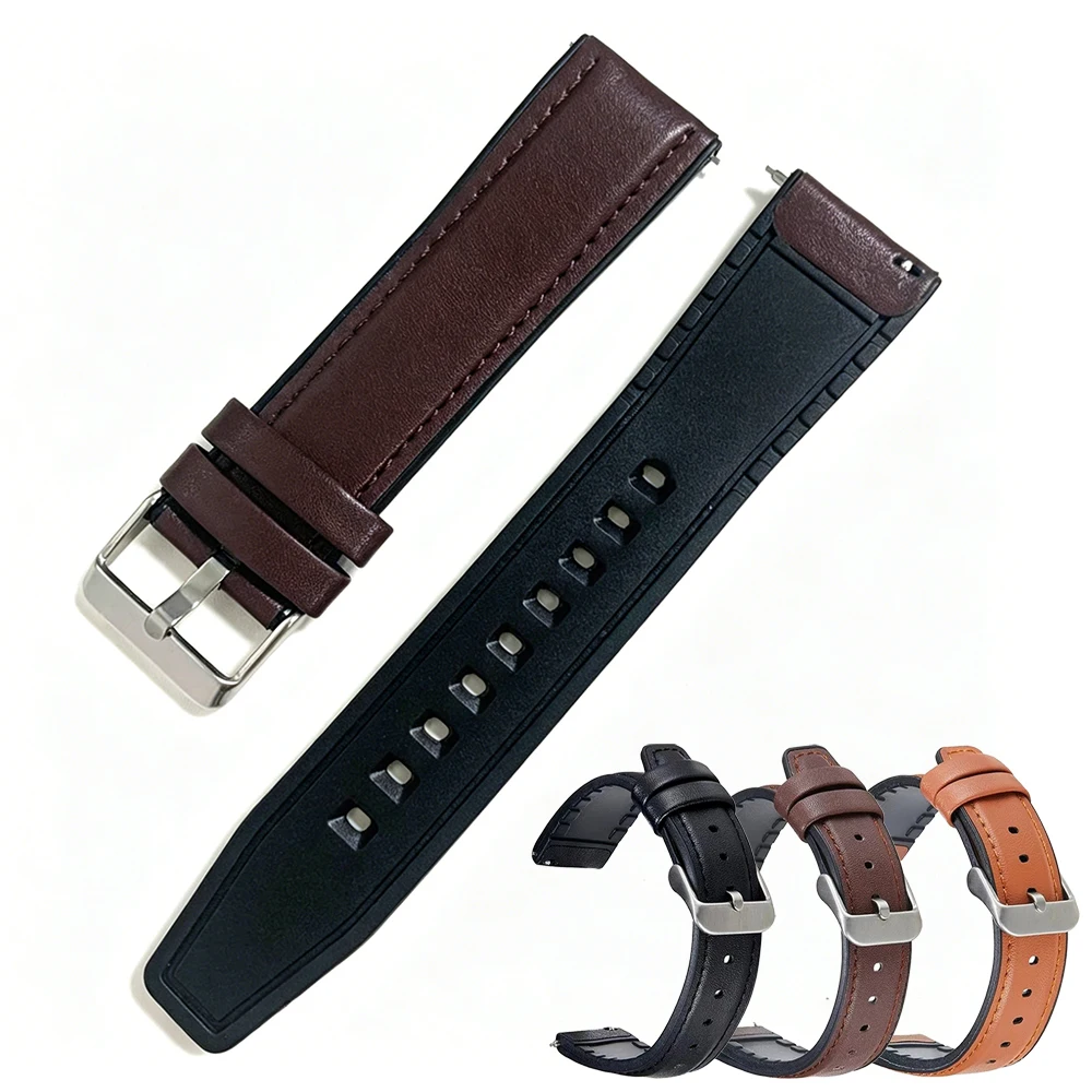 Premium Leather Watch Strap, 22mm Bracelet Band