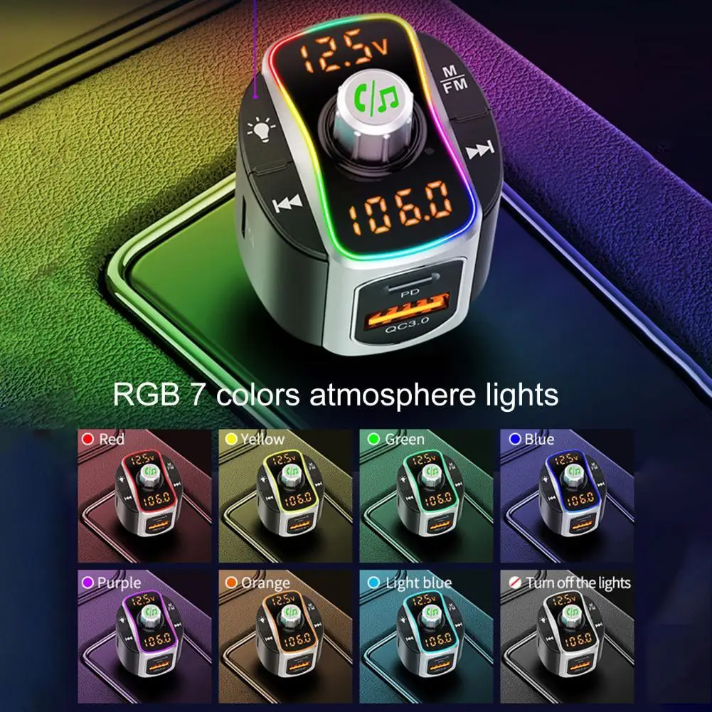 

USB Car Charger FM Transmitter Bluetooth 5.0 Coche Adapter Wireless Handsfree Audio Receiver MP3 Player Auto Accessories