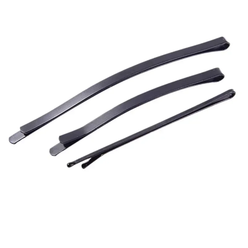 한국어 간단한 검은 색 10pcs 곡선 헤어 클립 머리핀 와이어 앞머리 헤어핀 보이지 않는 머리핀 와이드 빅 헤어 클립 6.5/8.5CM