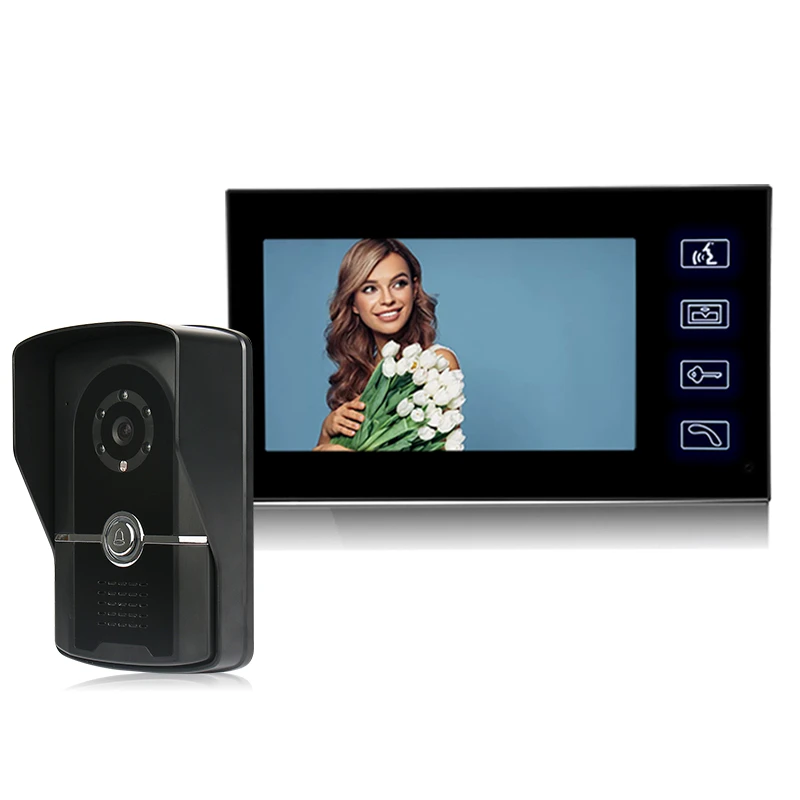 7" Video Door Phone Intercom Doorbell Touch Button Remote Unlock Night Vision Security CCTV Camera Home Surveillance gate intercom systems with camera