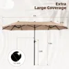 13 ft Outdoor Patio Umbrella, Large Rectangular Double Sided Market Table Twin Umbrellas with Crank Handle for Deck Po 6