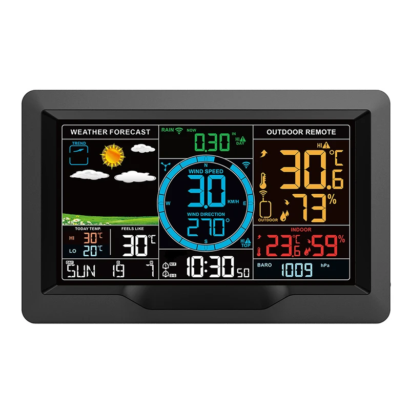 Professional Wireless Weather Station Weather Forecast Wind Speed Barometric Station Clock Rain Gauge Outdoor Sensor
