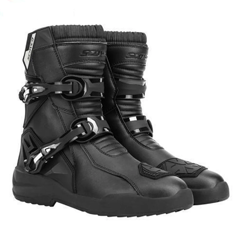 

Waterproof Motorcycle Boots Botas Moto Microfiber Leather Motocross Off-Road Racing Boots Motorbike Riding Shoes Men Moto Boots