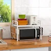 Extendable Microwave Oven Rack - Adjustable Kitchen counter shelf, 2 Tier Microwave Stand (L15.7~23.6" xW12.8 xH17.7) 2